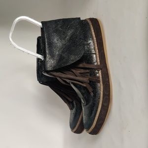 Vega Moccasin Booties By Free People sz 40 Black sneaker sole zipper boot